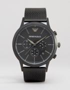Emporio Armani Chronograph Mesh Watch In Black Ar2498 - Black