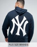 Majestic Plus New York Yankees Hoodie With Back Print - Navy
