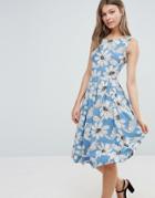 Sugarhill Boutique Daisy Print Skater Dress - Blue