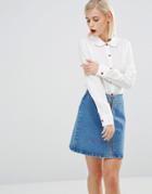 Love Moschino Heart Button Shirt In White - White