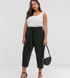 Asos Design Curve Tailored Tie Waist Tapered Ankle Grazer Pants
