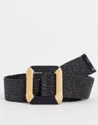 Svnx Woven Belt With Square Buckle In Black