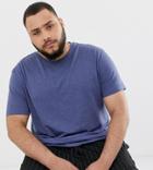 Asos Design Plus Relaxed Fit T-shirt With Crew Neck In Blue