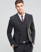 Asos Super Skinny Fit Suit Jacket In Charcoal - Gray
