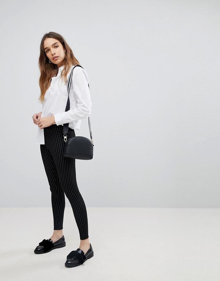 Pull & Bear Stripe Legging - Black