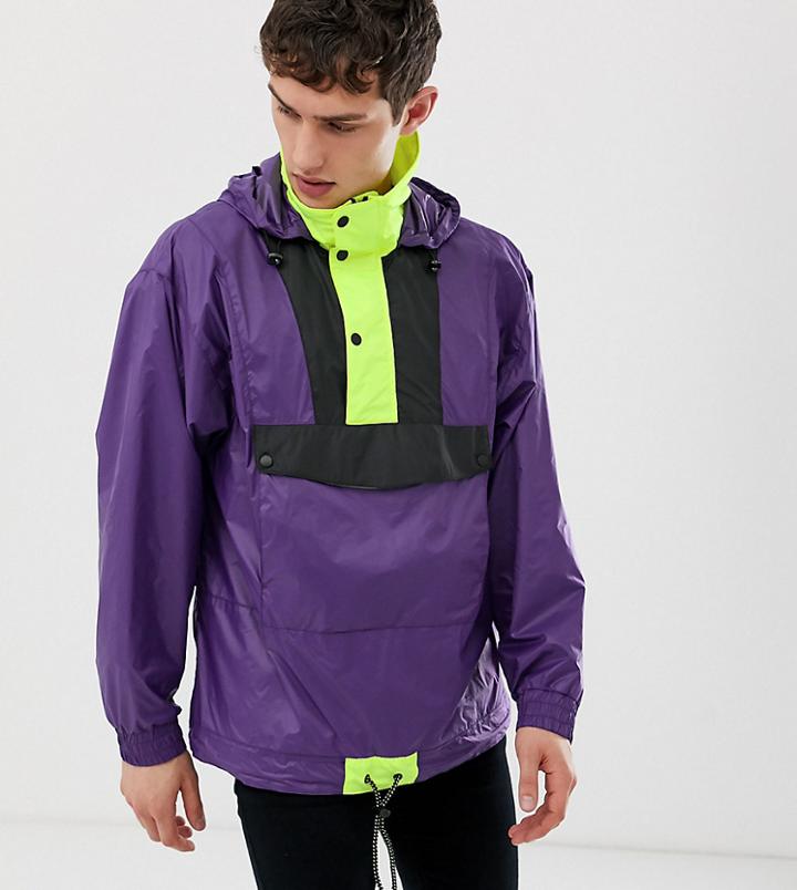 Reclaimed Vintage Festival Overhead Windbreaker-purple