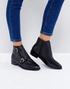Asos Annette Leather Ankle Boots - Black