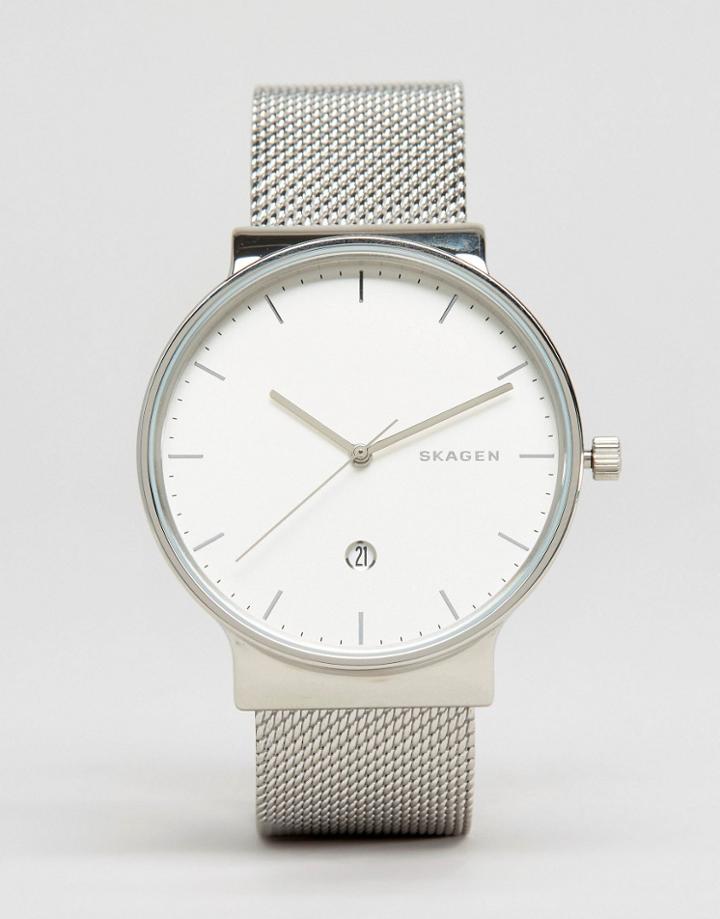 Skagen Ancher Silver Mesh Watch Skw6290 - Silver