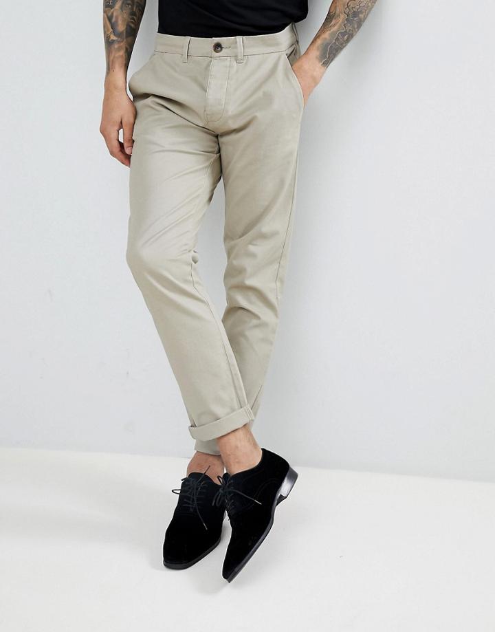 Threadbare Slim Fit Chinos - Stone