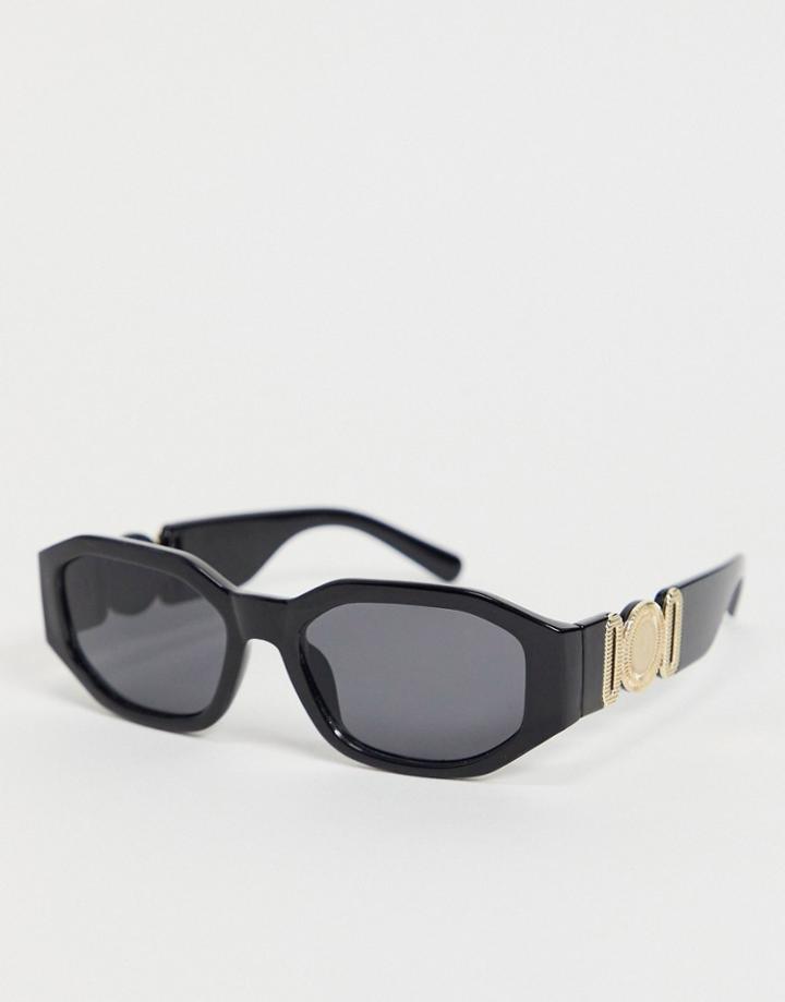 Madein. Chunky Slim Line Sunglasses-black