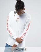 Hype Long Sleeve Tee With Russian Arm Text - White