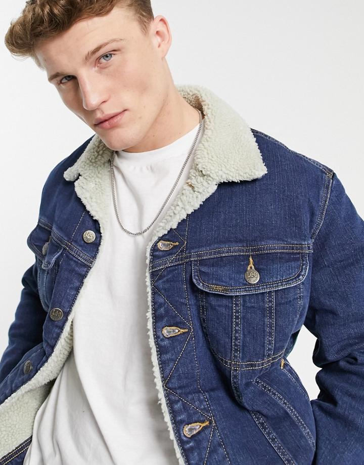 Lee Sherpa Jacket In Dark Sidney-blues