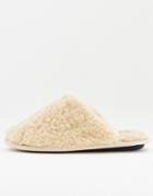 Mango Fluffy Slippers In Cream-neutral