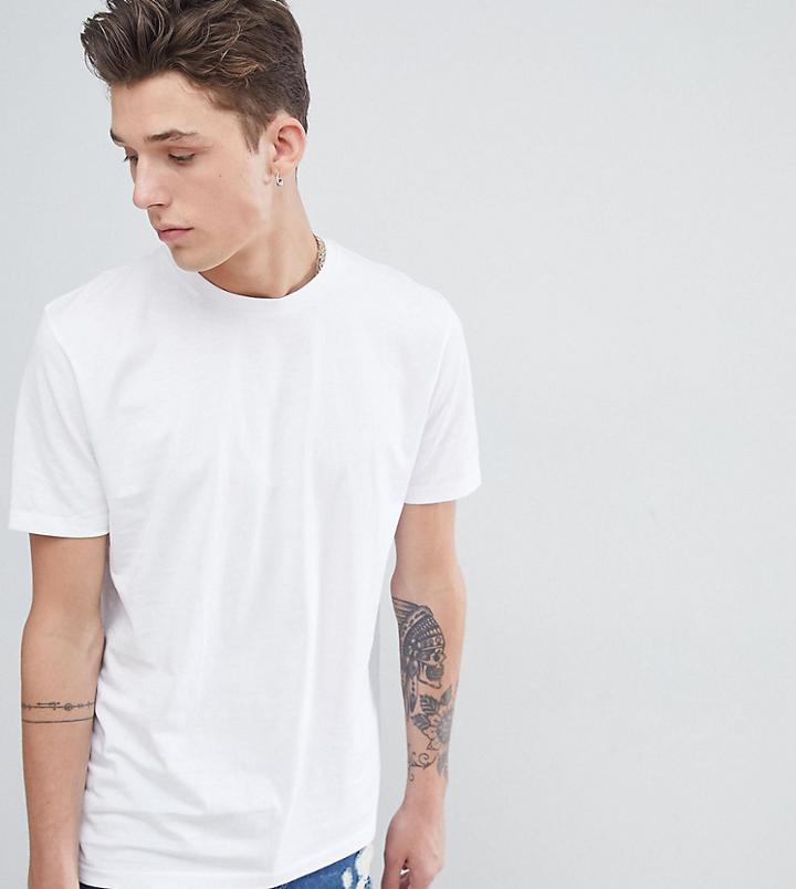 Asos Design Tall Boxy Fit T-shirt In White - White