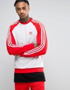 Adidas Originals Superstar Crewneck Sweatshirt In Red Bk5819 - Red