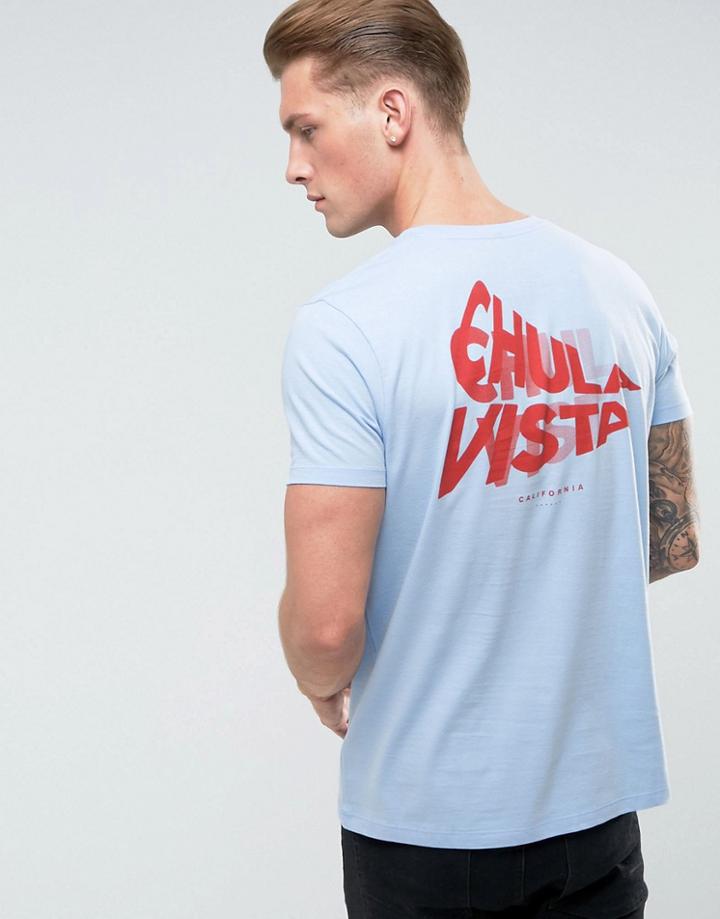 Asos Relaxed T-shirt With Back Text Print In Blue - Blue