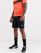 Puma Soccer Shorts In Black With Gray Side Stripe