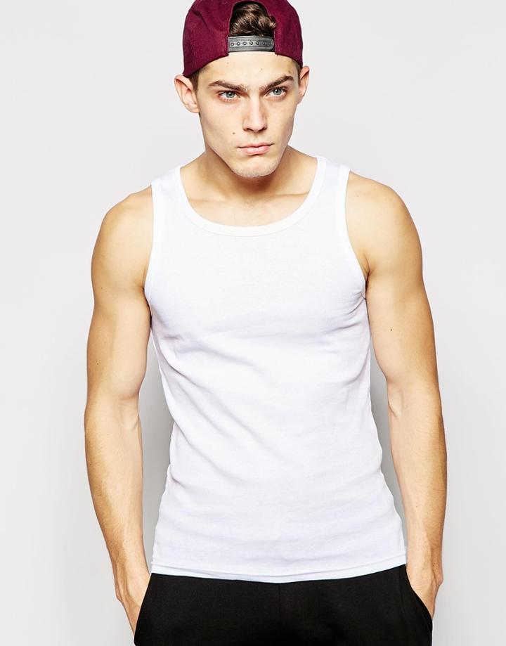 Solid Ribbed Tank - White