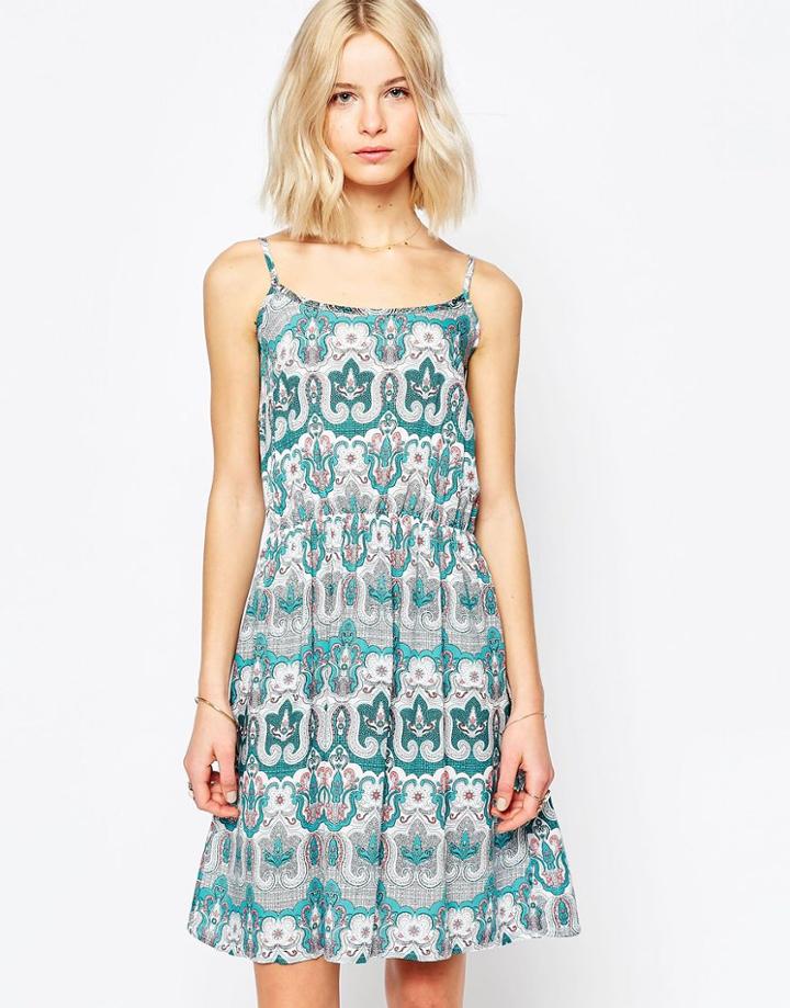 Brave Soul Paisley Print Sun Dress - Jade
