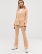 Asos Design Slim Kick Flare Suit Pants In Mustard Check-multi