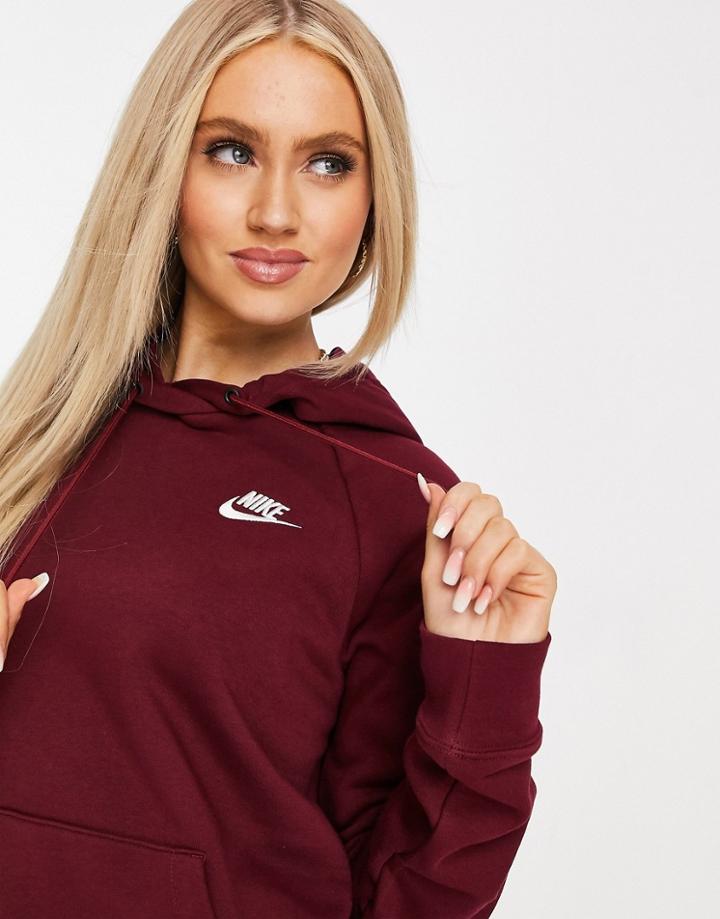 Nike Essentials Hoodie In Burgundy-red