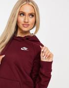 Nike Essentials Hoodie In Burgundy-red