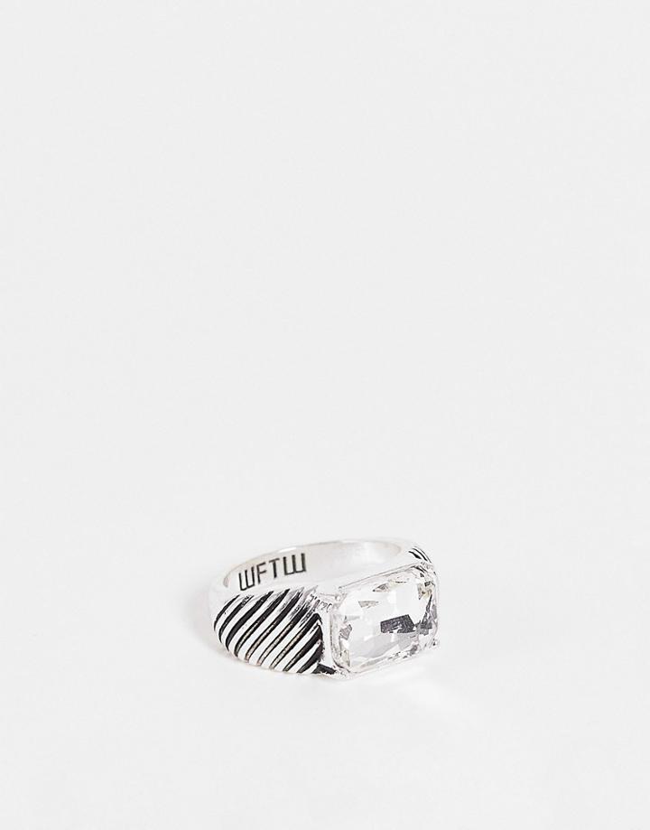 Wftw Palacio Stone Signet Ring In Silver