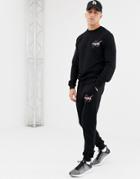 Asos Design Sweatshirt/skinny Joggers With Nasa Print In Black - Black
