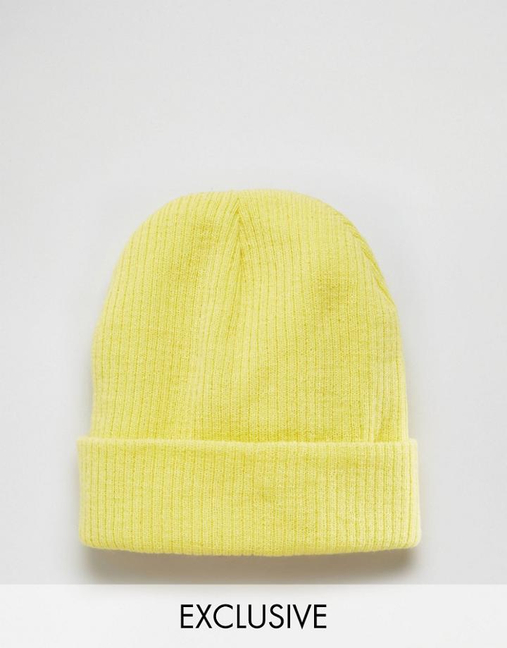 Reclaimed Vintage Oversized Beanie In Yellow - Yellow