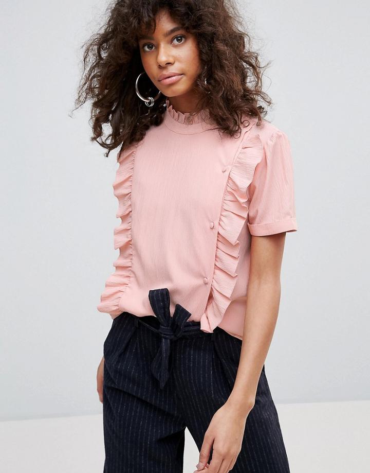 Minimum Ruffle Panel Top - Pink