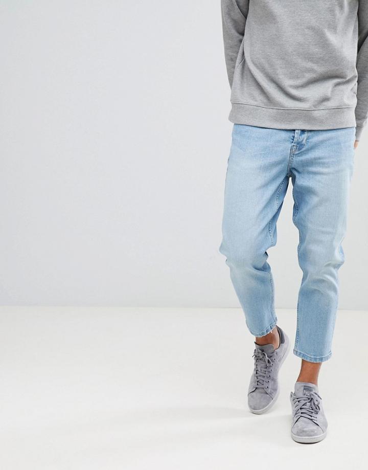 Only & Sons Skinny Jeans With Cropped Leg - Blue