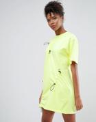 Asos Toggle Front T-shirt Dress - Yellow