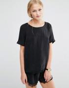 Just Female Quil Lace Trim T-shirt - Black
