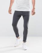 Bershka Super Skinny Jeans In Gray - Gray