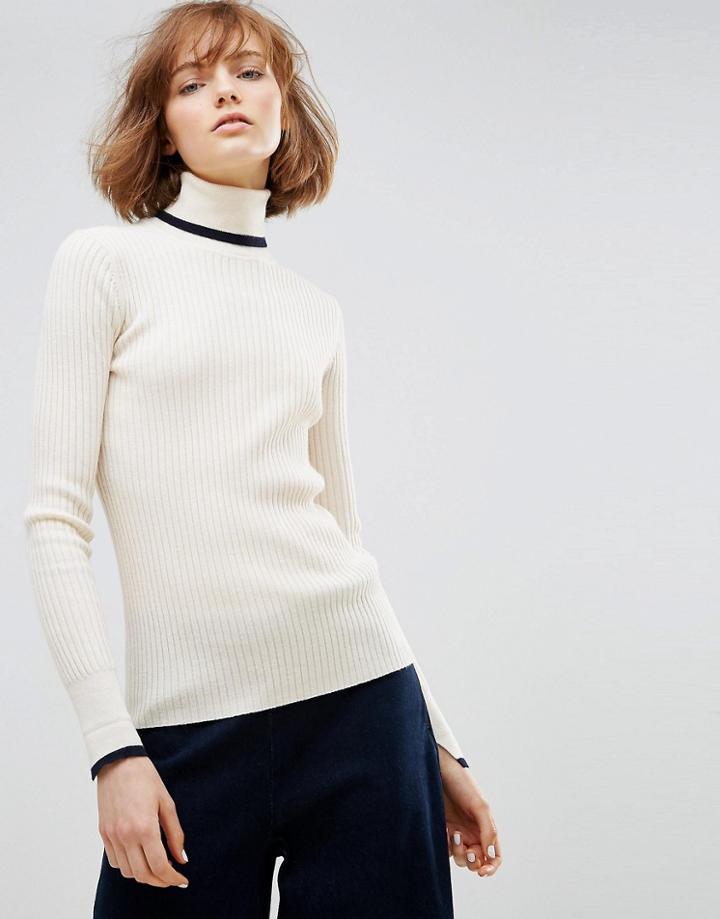 Wood Wood Irene Merino Wool Turtleneck Sweater - White
