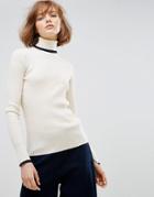 Wood Wood Irene Merino Wool Turtleneck Sweater - White