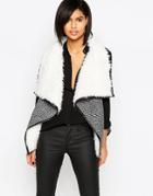 Iska Faux Sheering Vest - Black
