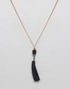 Asos Necklace In Black With Tassels - Black