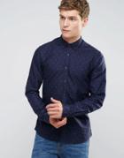 Scotch & Soda Oxford Shirt All Over Lola Print In Regular Fit In Navy - Navy