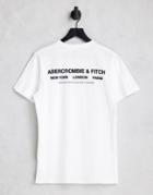Abercrombie & Fitch Back City Logo Print T-shirt In White