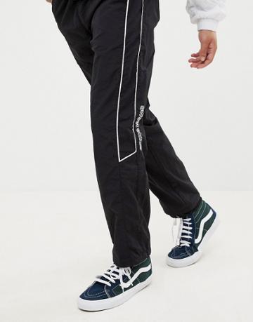 Sweet Sktbs 90s Woven Track Pant In Black & White - Black