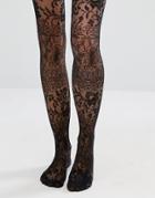 Asos Lace Over The Knee Tights - Black