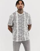 Another Influence Snake Print Boxy T-shirt - Gray