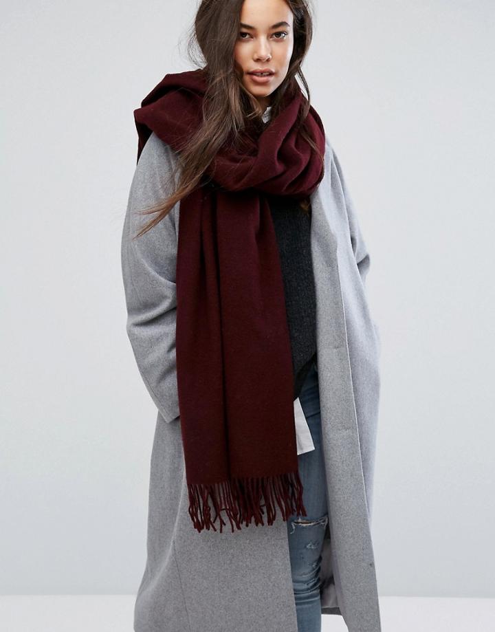 Weekday Wool Scarf - Red