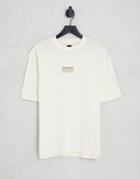 River Island Regular Fit Slub T-shirt In Ecru-white