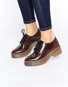 Monki Lace Up Shoe - Red