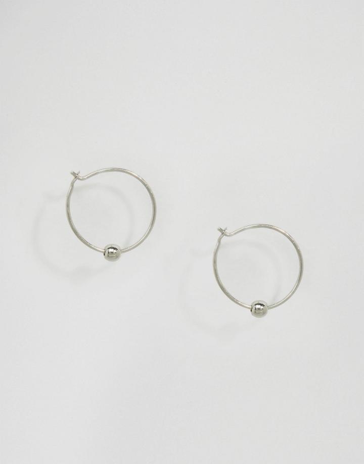 Weekday Dot Hoop Earrings - Silver