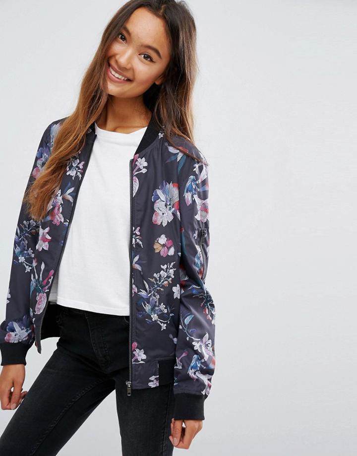Jdy Floral Bomber Jacket - Multi