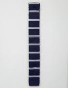 7x Knitted Tie In Repeater Stripe - Navy