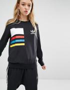 Adidas Originals Primary Colour Block Chiffon Sweatshirt - Black